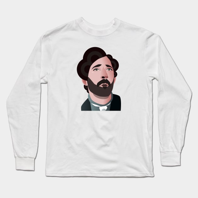 Victorian gentleman in a cravat Long Sleeve T-Shirt by JojaShop